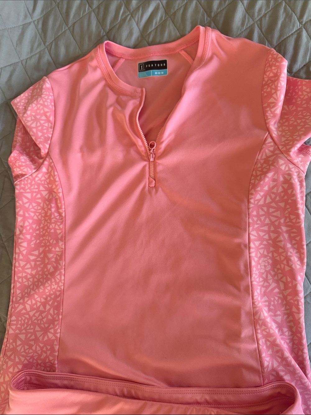 PGA Tour Pink Zip Athletic Top - Picture 3 of 7